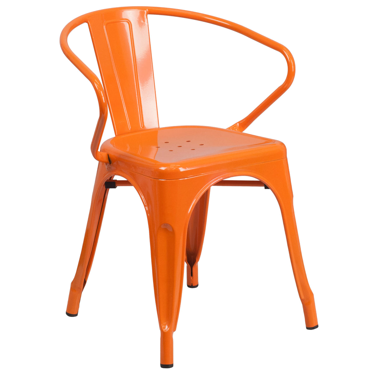 31.5'' Square Metal Indoor-Outdoor Table Set with 4 Arm Chairs - Image 4