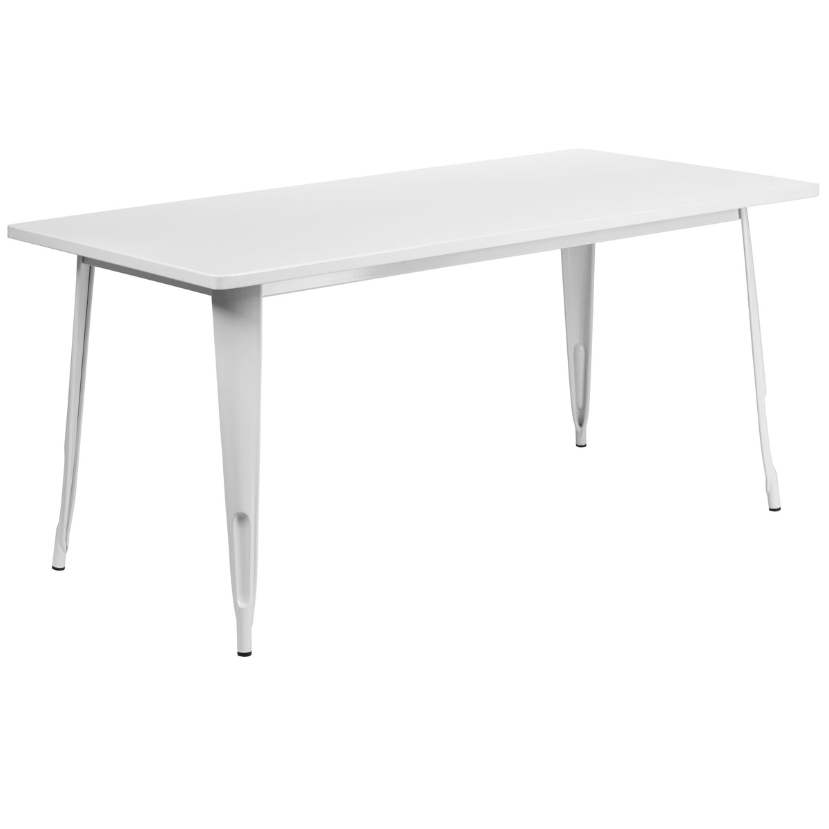 31.5'' x 63'' Rectangular Metal Indoor-Outdoor Table Set with 4 Stack Chairs - Image 3