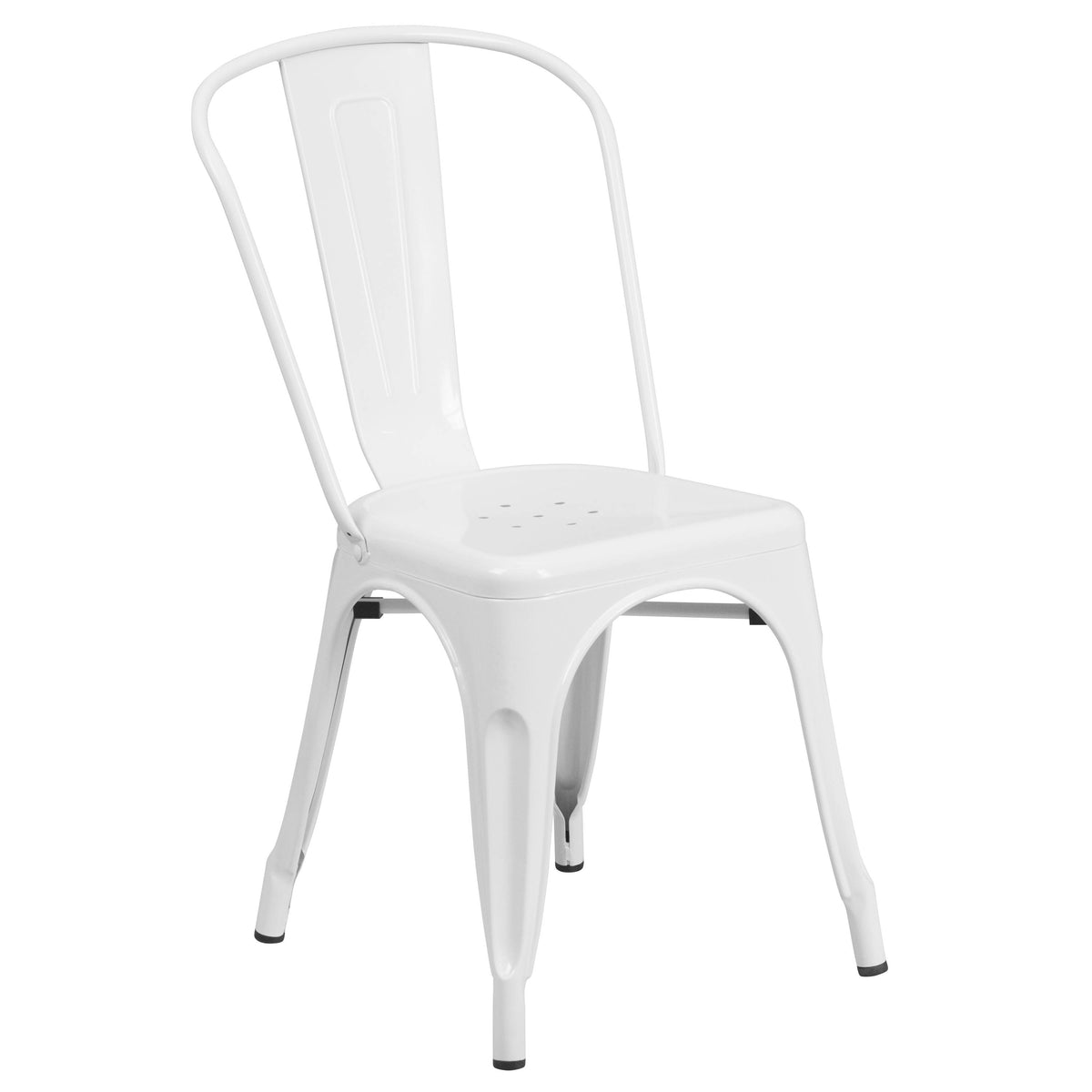 31.5'' x 63'' Rectangular Metal Indoor-Outdoor Table Set with 4 Stack Chairs - Image 4