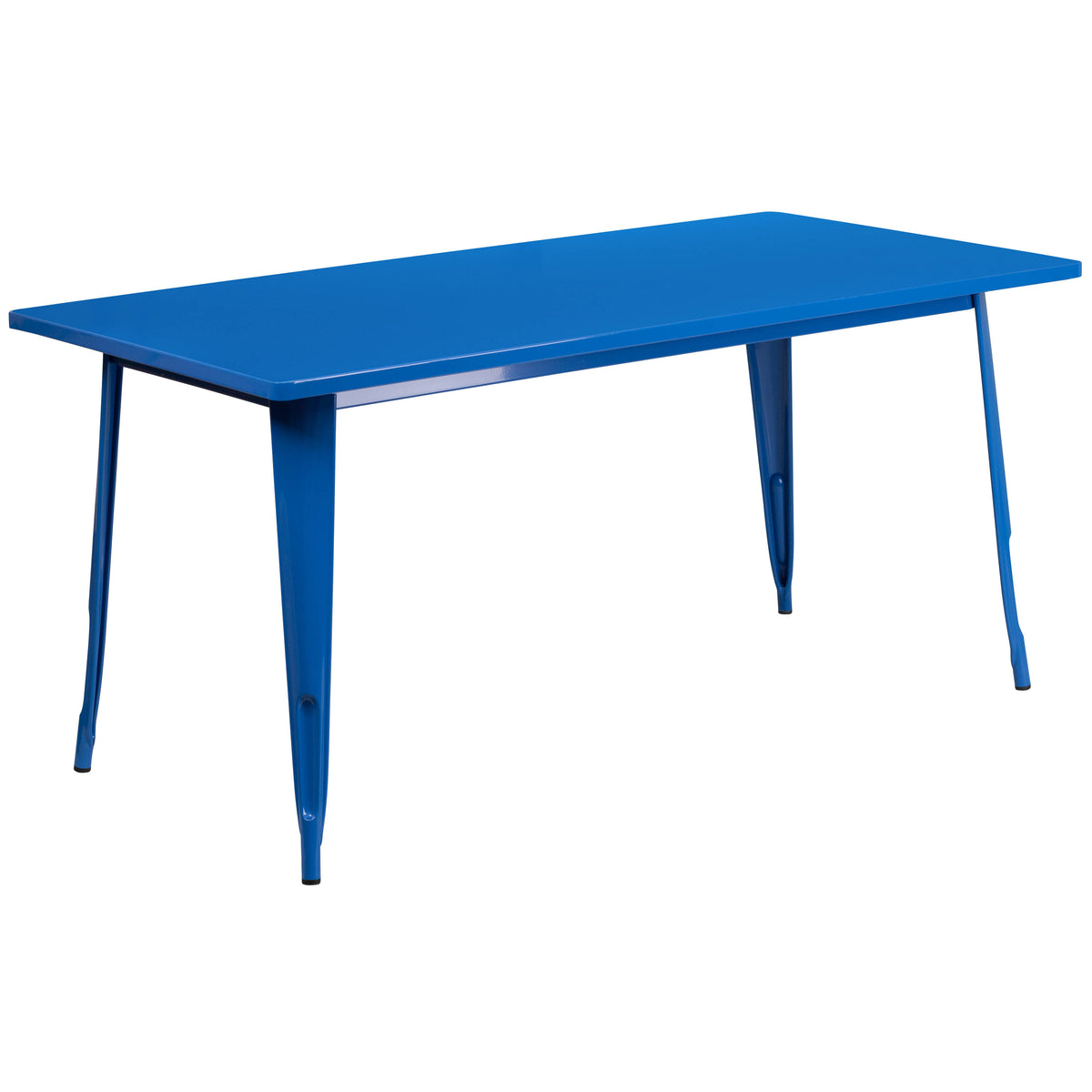 31.5'' x 63'' Rectangular Metal Indoor-Outdoor Table Set with 6 Stack Chairs - Image 3