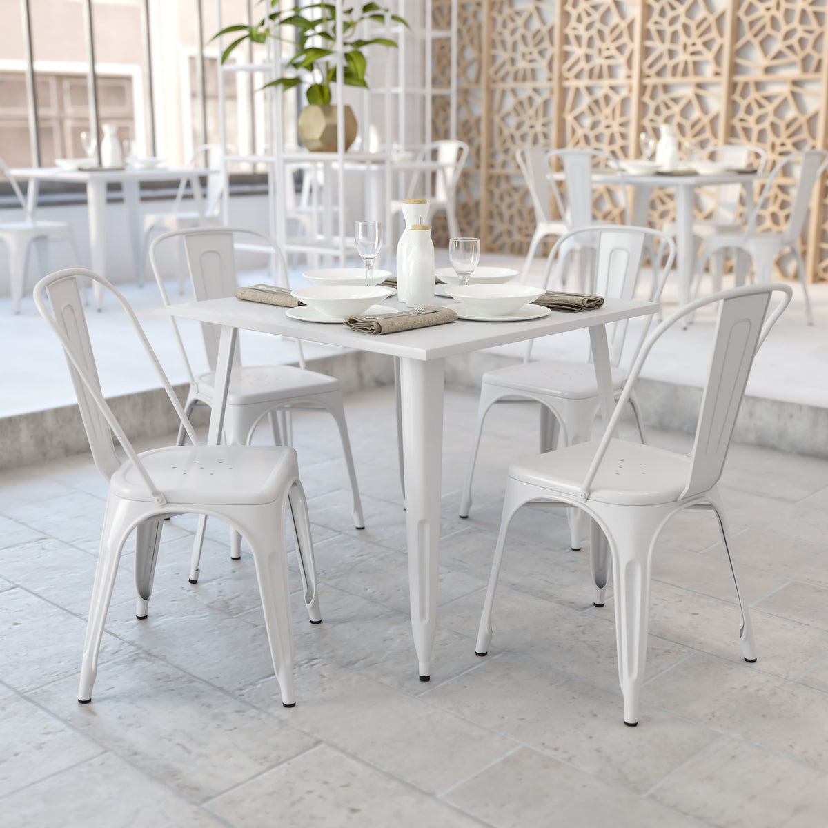 35.5'' Square Metal Indoor-Outdoor Table - Image 2