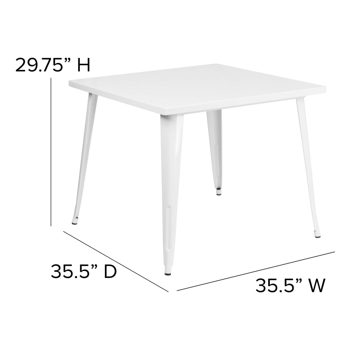 35.5'' Square Metal Indoor-Outdoor Table - Image 4