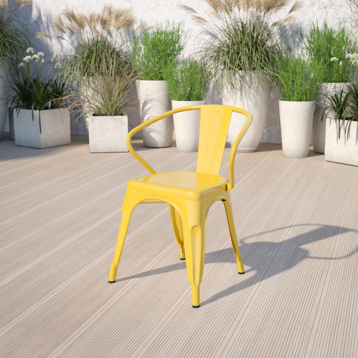 Metal Indoor-Outdoor Chair with Arms - Image 2