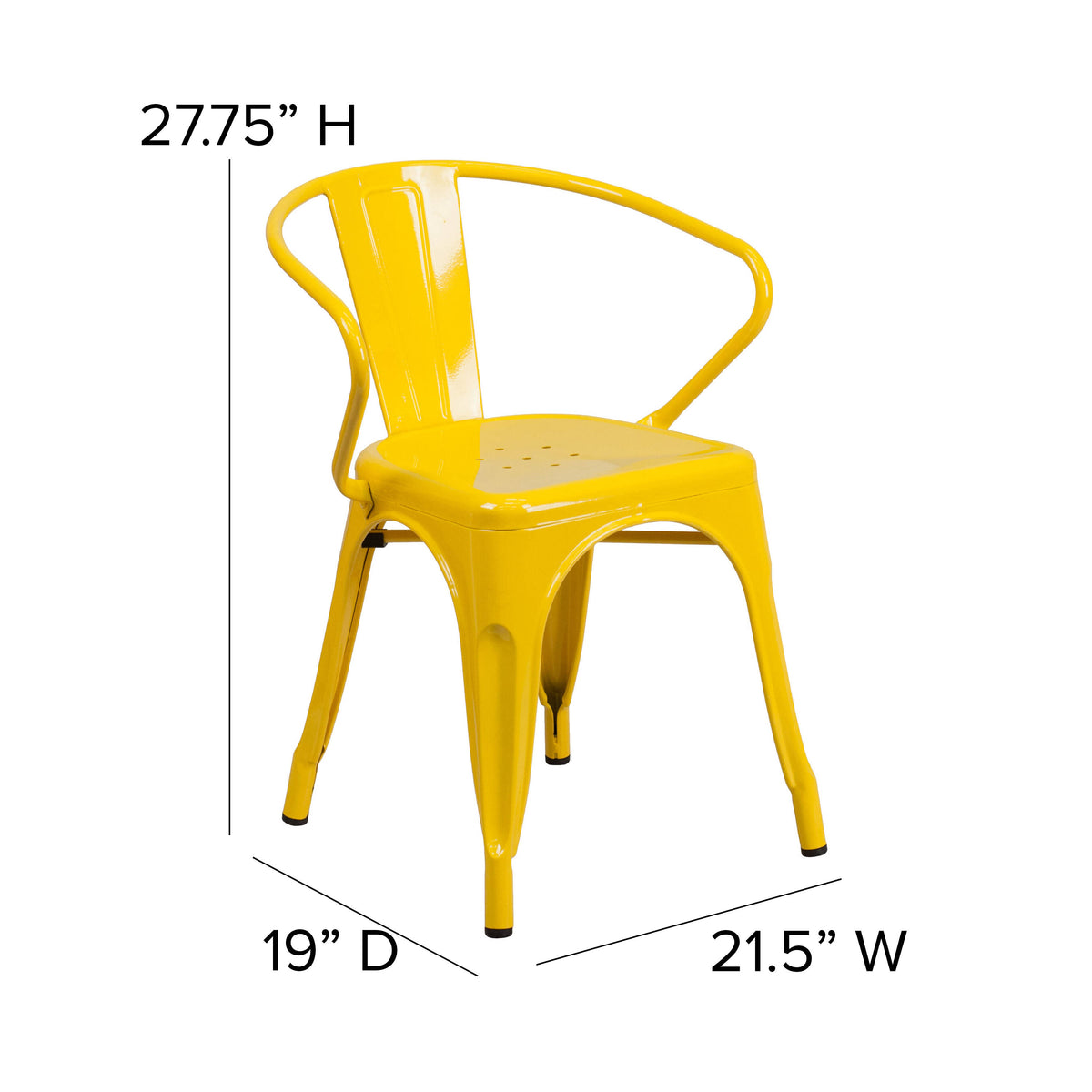 Metal Indoor-Outdoor Chair with Arms - Image 4