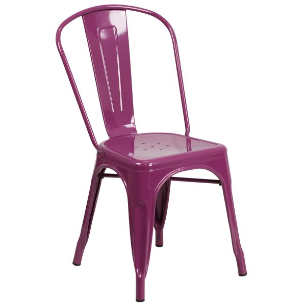 Metal Indoor-Outdoor Stackable Chair