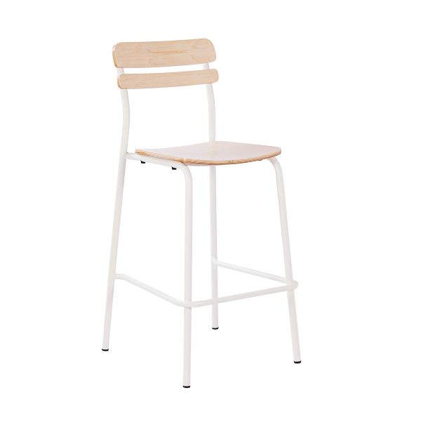 Commercial Solid Wood Bar Stool with Frame and Antique Finish