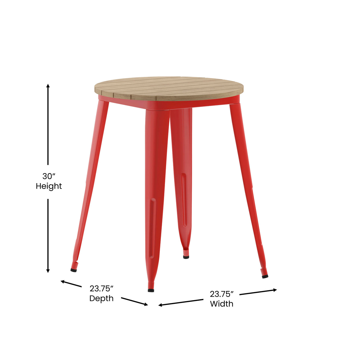 23.75" RD Commercial Poly Resin Restaurant Table with Steel Frame - Image 4