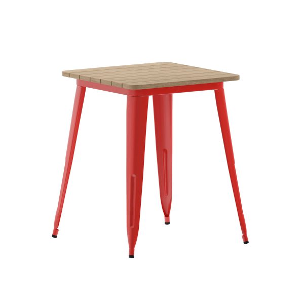 23.75" SQ Commercial Poly Resin Restaurant Table with Steel Frame