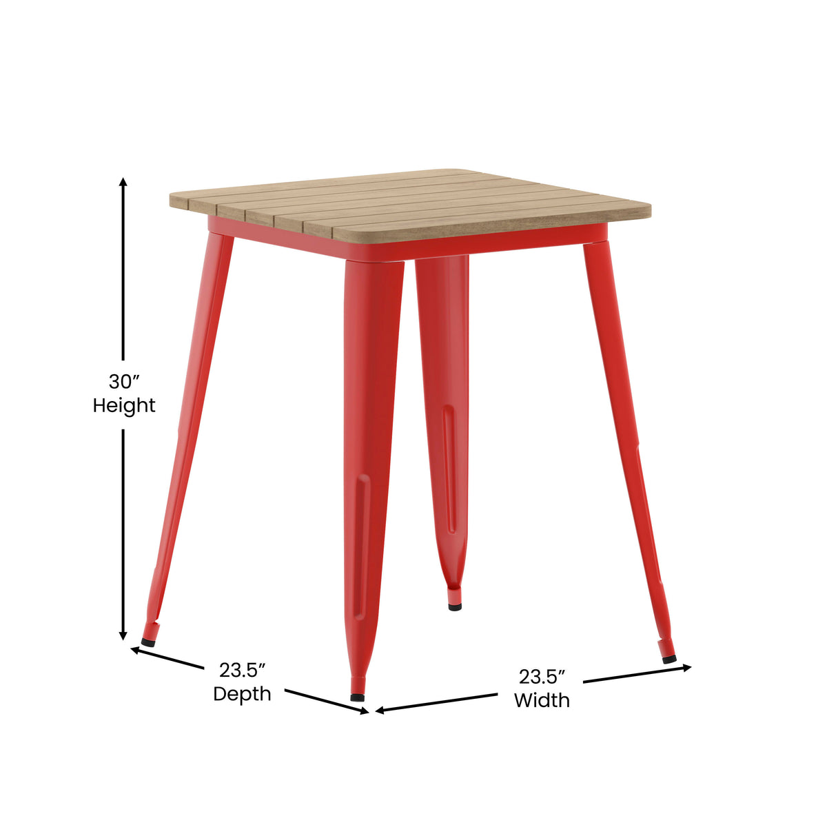 23.75" SQ Commercial Poly Resin Restaurant Table with Steel Frame - Image 4