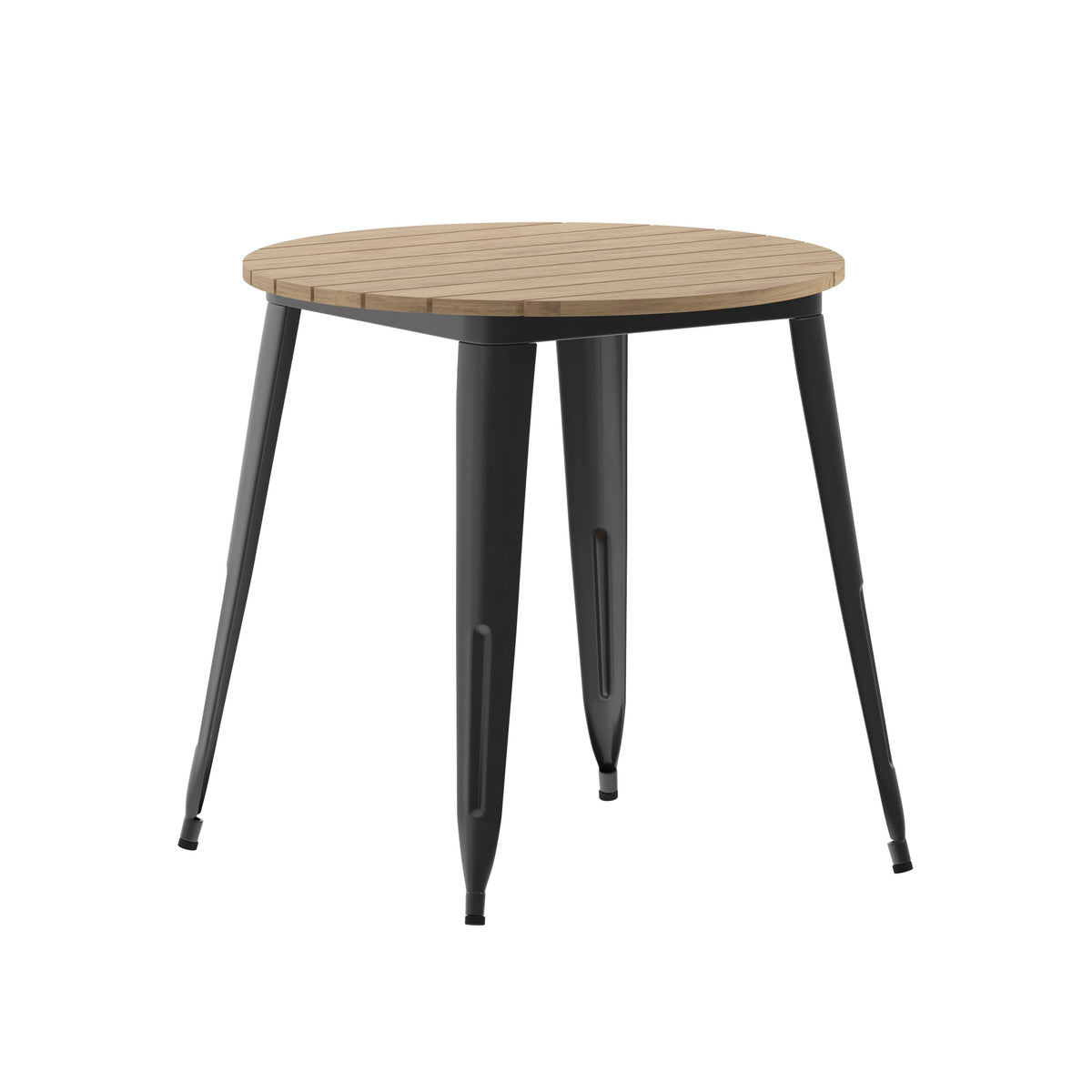 30" RD Commercial Poly Resin Restaurant Table with Steel Frame