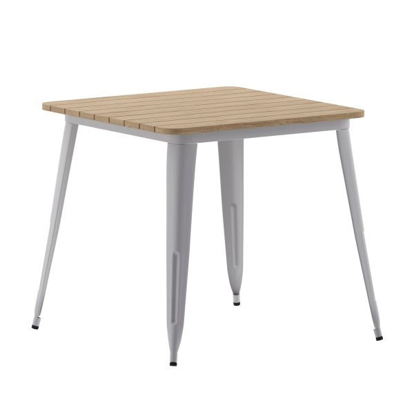 31.5" SQ Commercial Poly Resin Restaurant Table with Steel Frame