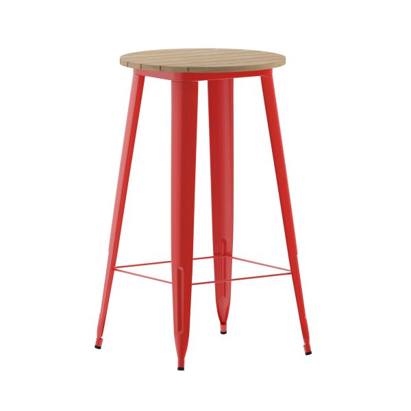23.75" RD Commercial Poly Bar Top Restaurant Table with Steel Frame