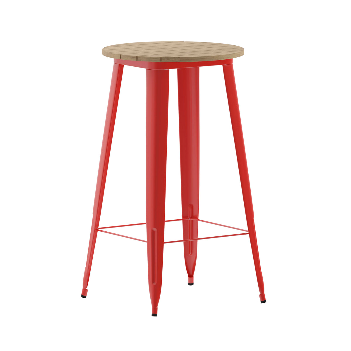 23.75" RD Commercial Poly Bar Top Restaurant Table with Steel Frame