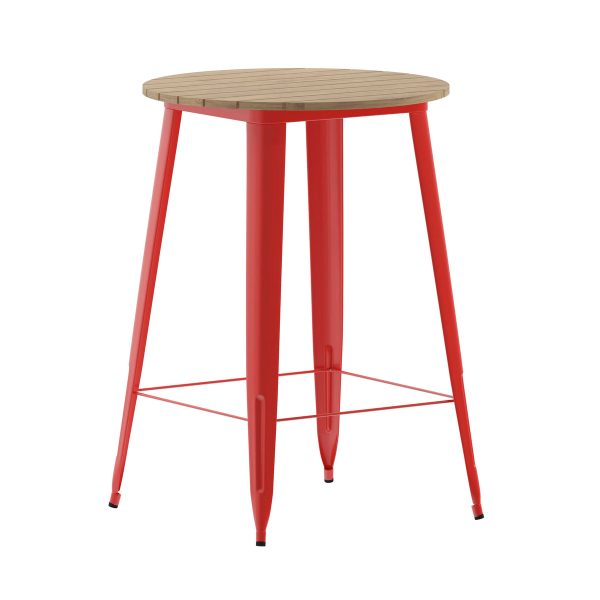 30" RD Commercial Poly Bar Top Restaurant Table with Steel Frame