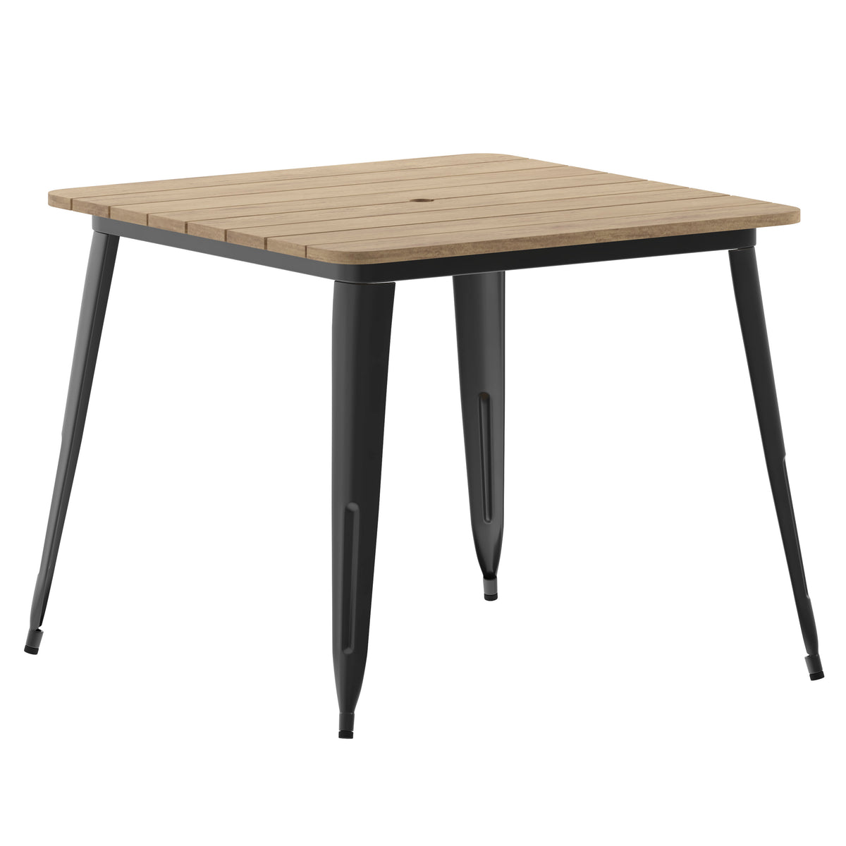 36" SQ Commercial Poly Resin Restaurant Table with Umbrella Hole