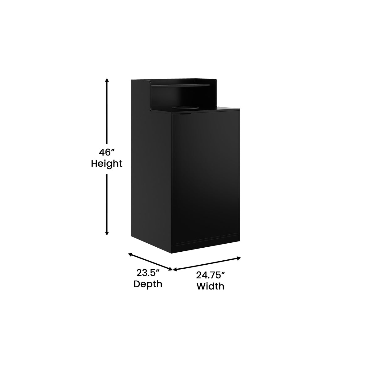 Commercial Grade Wooden Tray Top Trash Enclosure with Drop Hole - Image 4