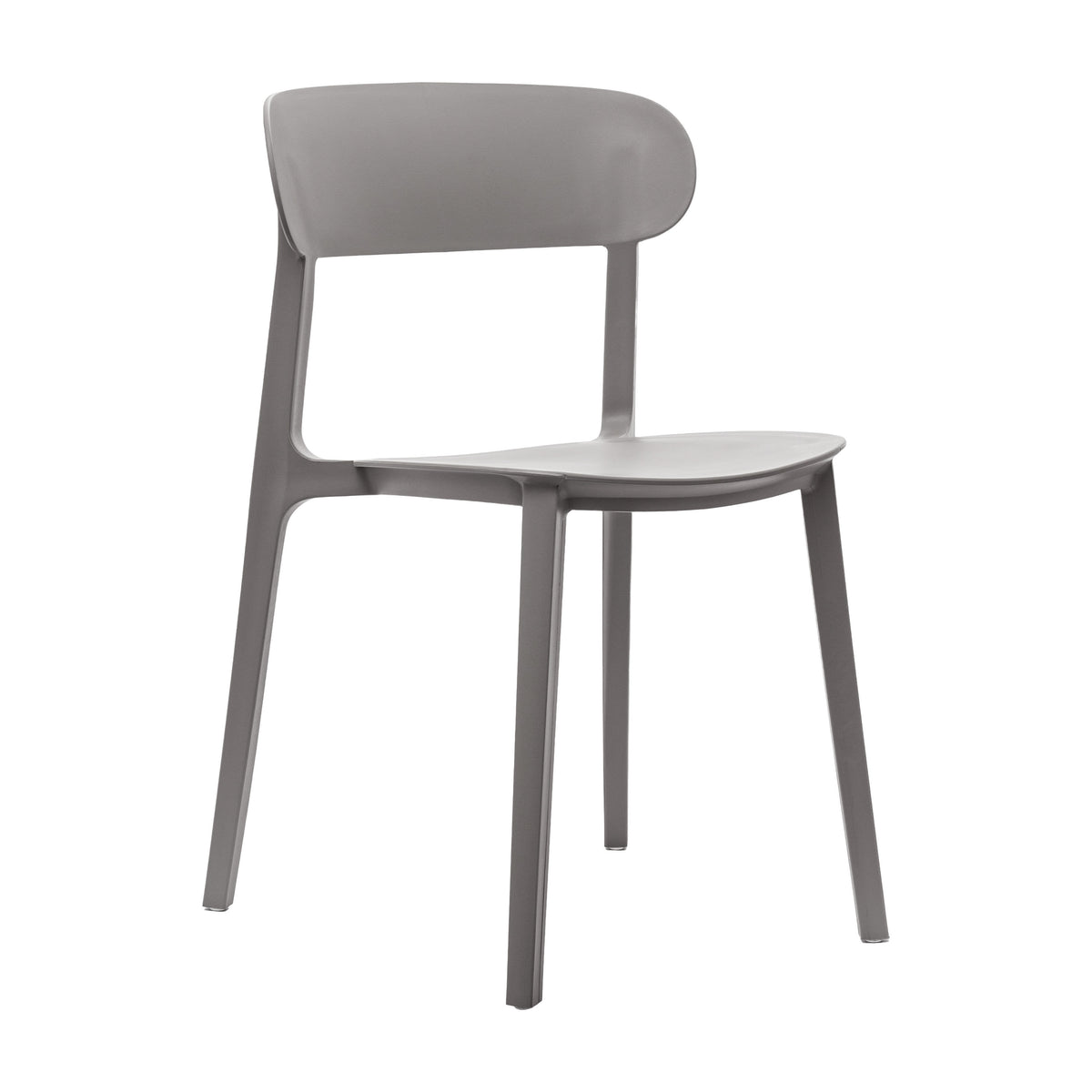 Commercial All-Weather Resin Patio Stack Chair with Contoured Backrest