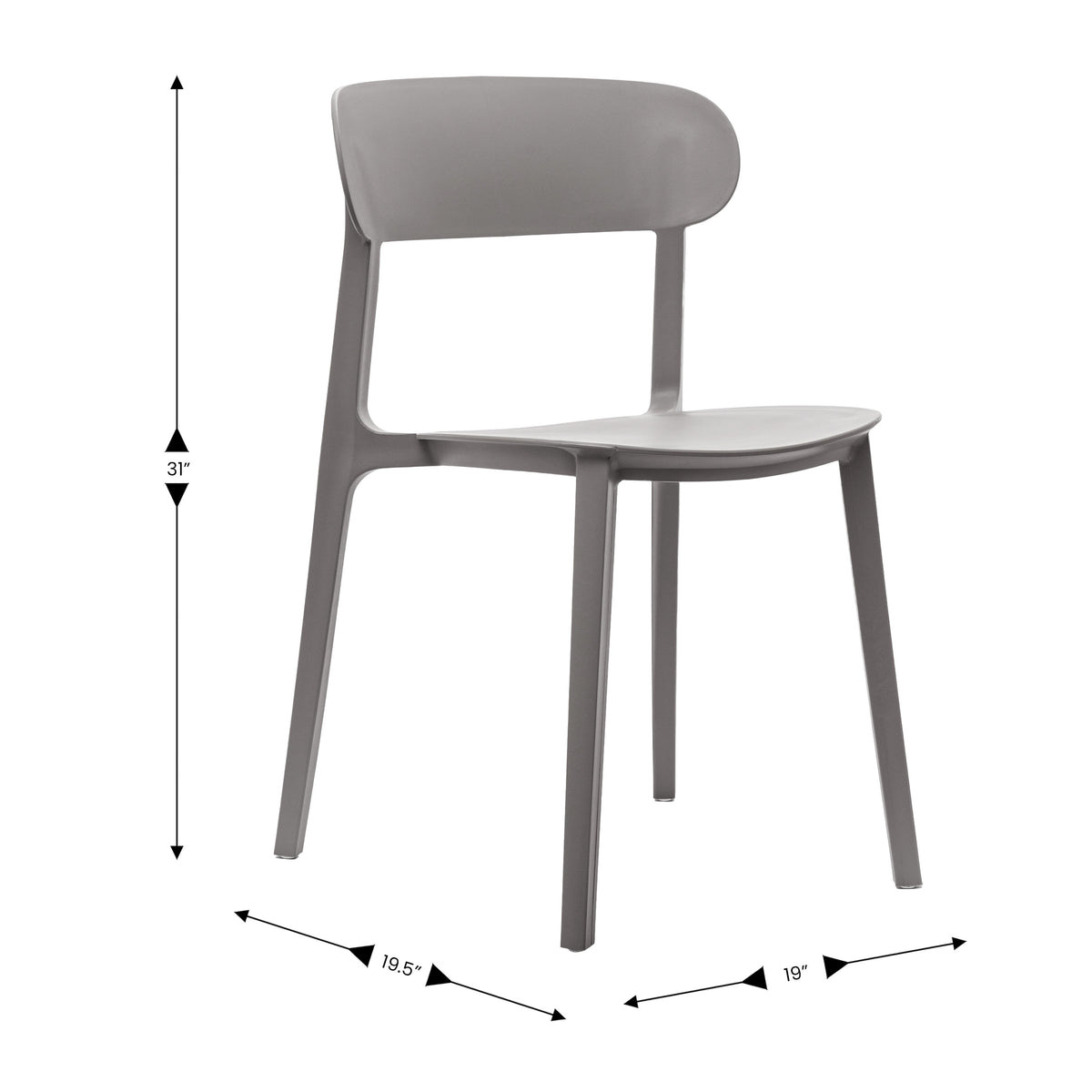 Commercial All-Weather Resin Patio Stack Chair with Contoured Backrest - Image 4