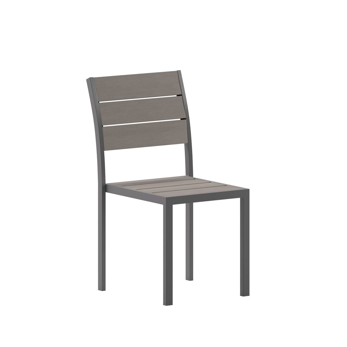 Commercial Grade Armless Outdoor Faux Teak Patio Dining Chair