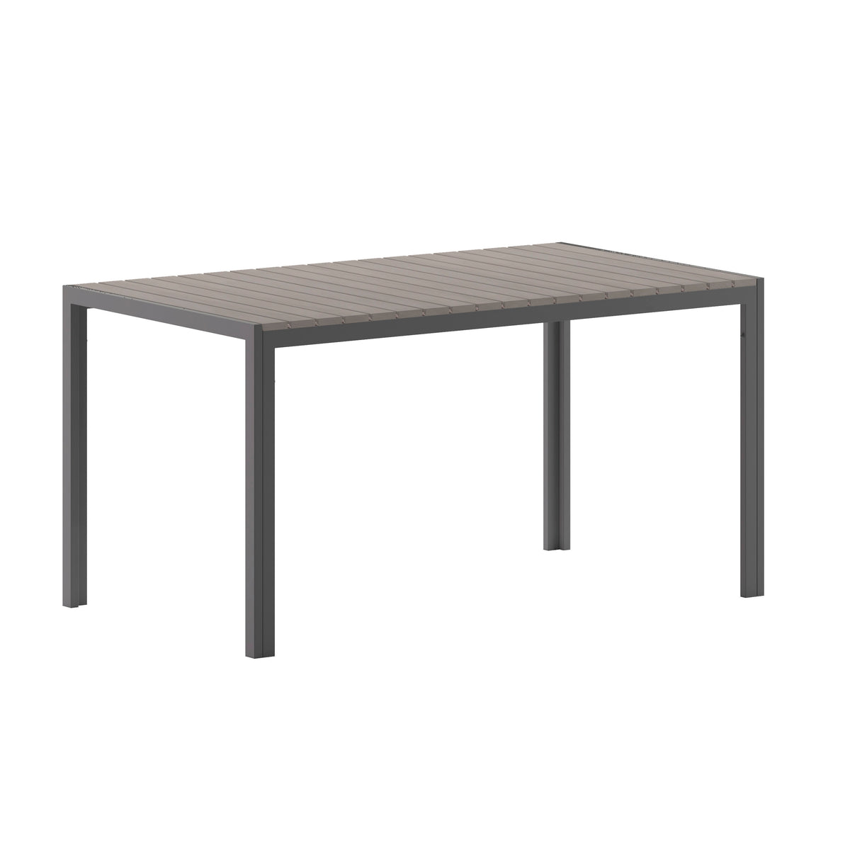 Commercial 55 x 31 Faux Teak Outdoor Patio Table
