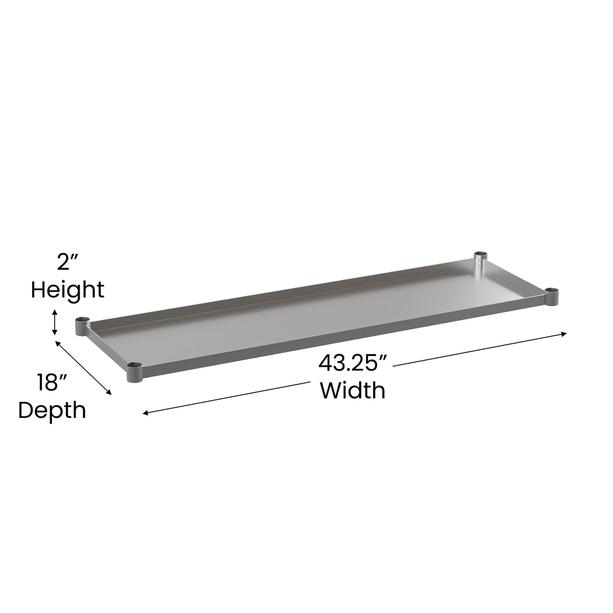 Galvanized Steel Adjustable Add-On Work Table Restaurant Shelf for Work Tables - Image 4