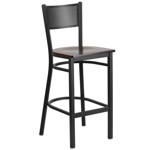 Grid Back Metal Restaurant Barstool