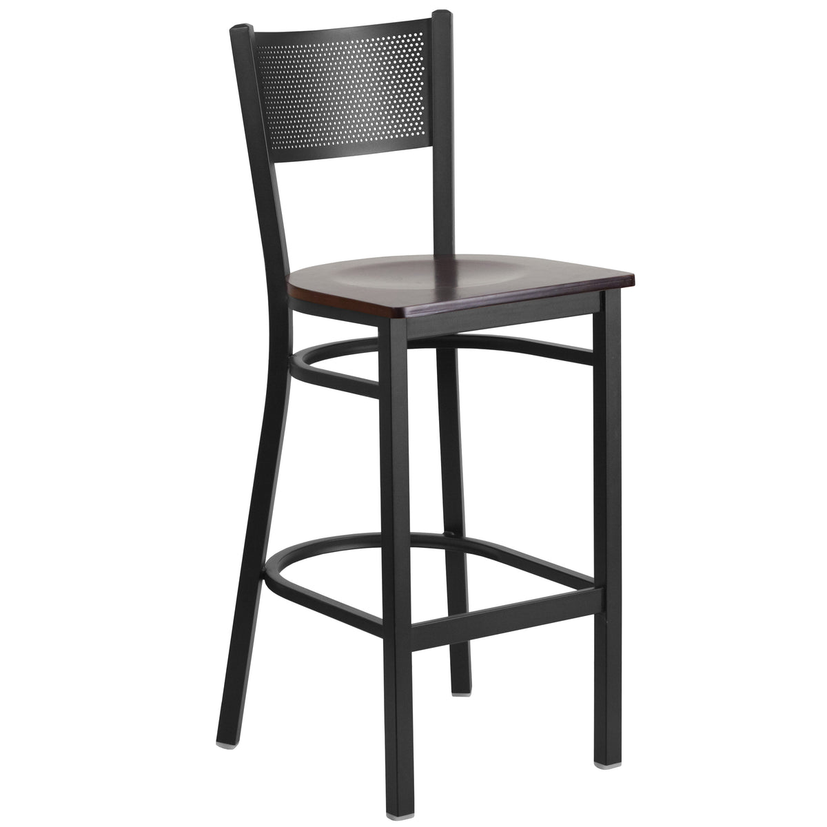 Grid Back Metal Restaurant Barstool