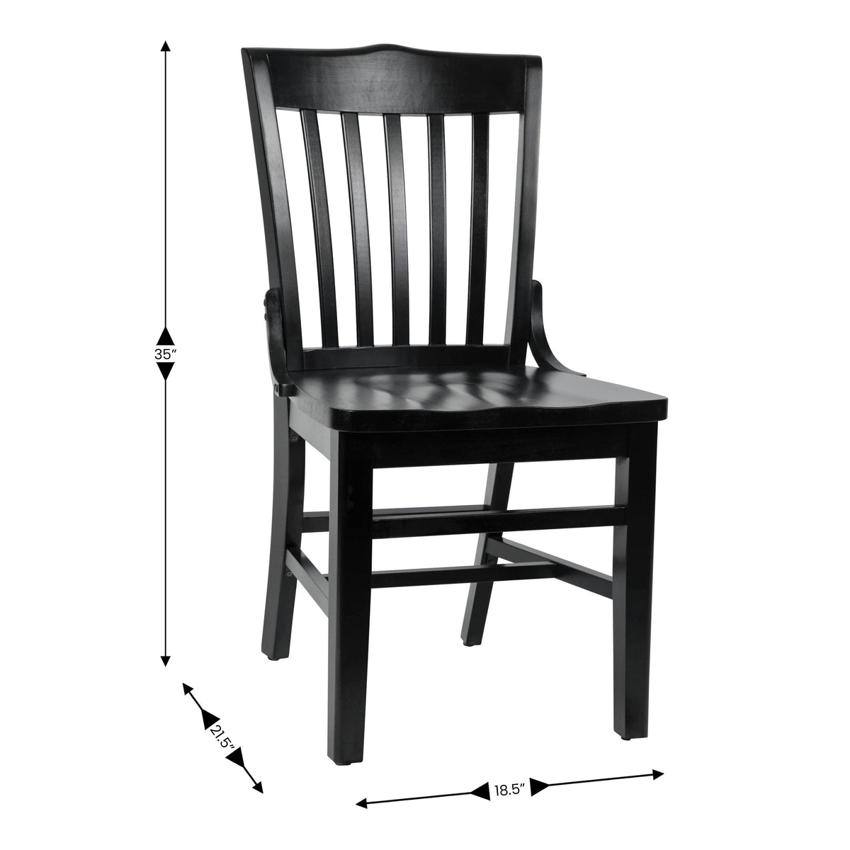 School House Back Wooden Restaurant Dining Chair - Image 4