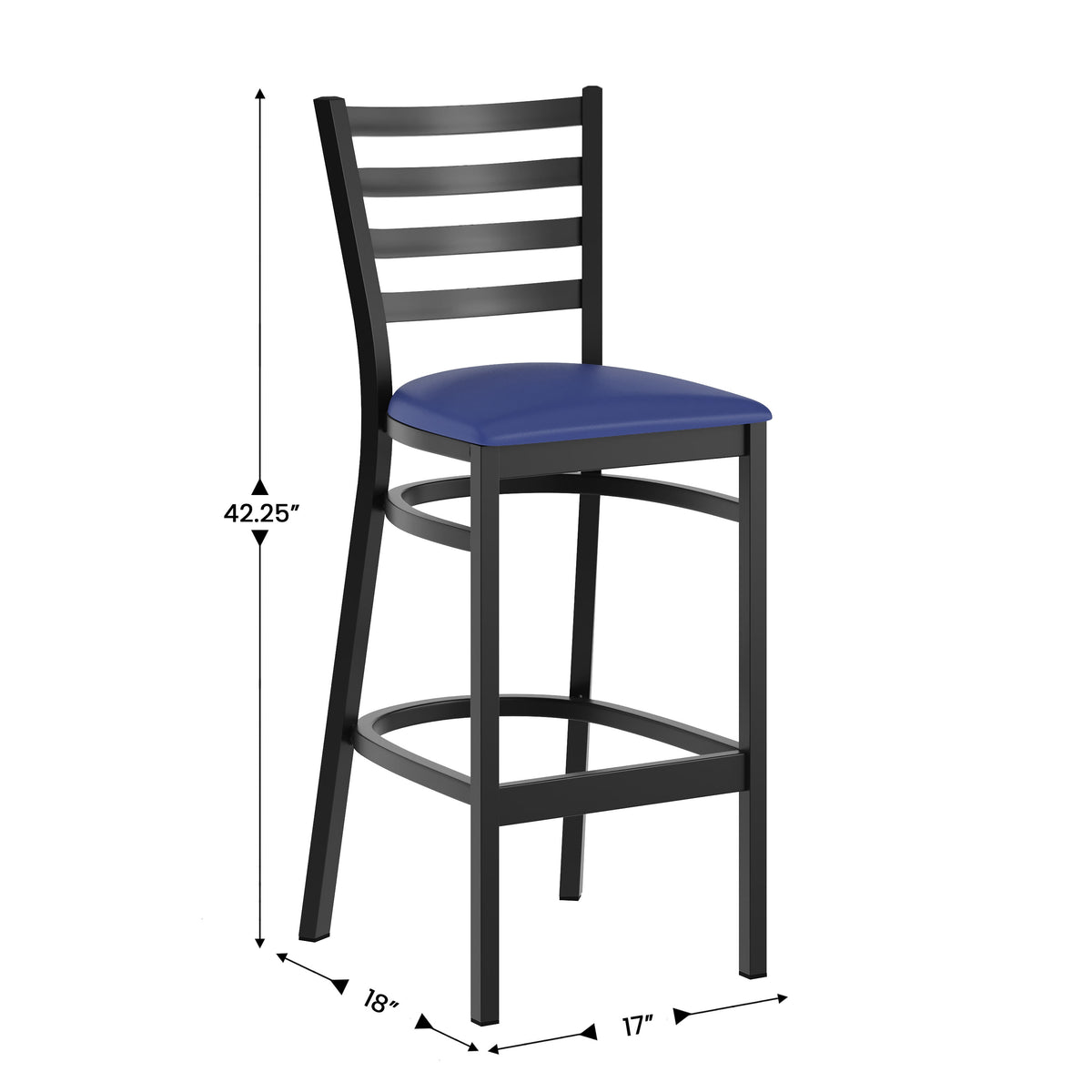 Ladder Back Metal Restaurant Barstool - Image 4