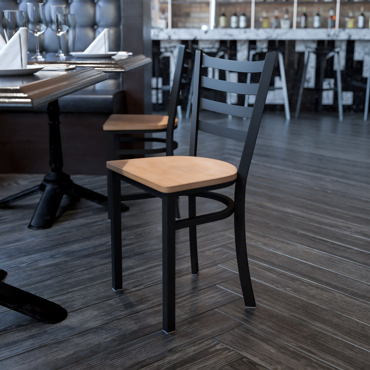 Ladder Back Metal Restaurant Chair - Image 2