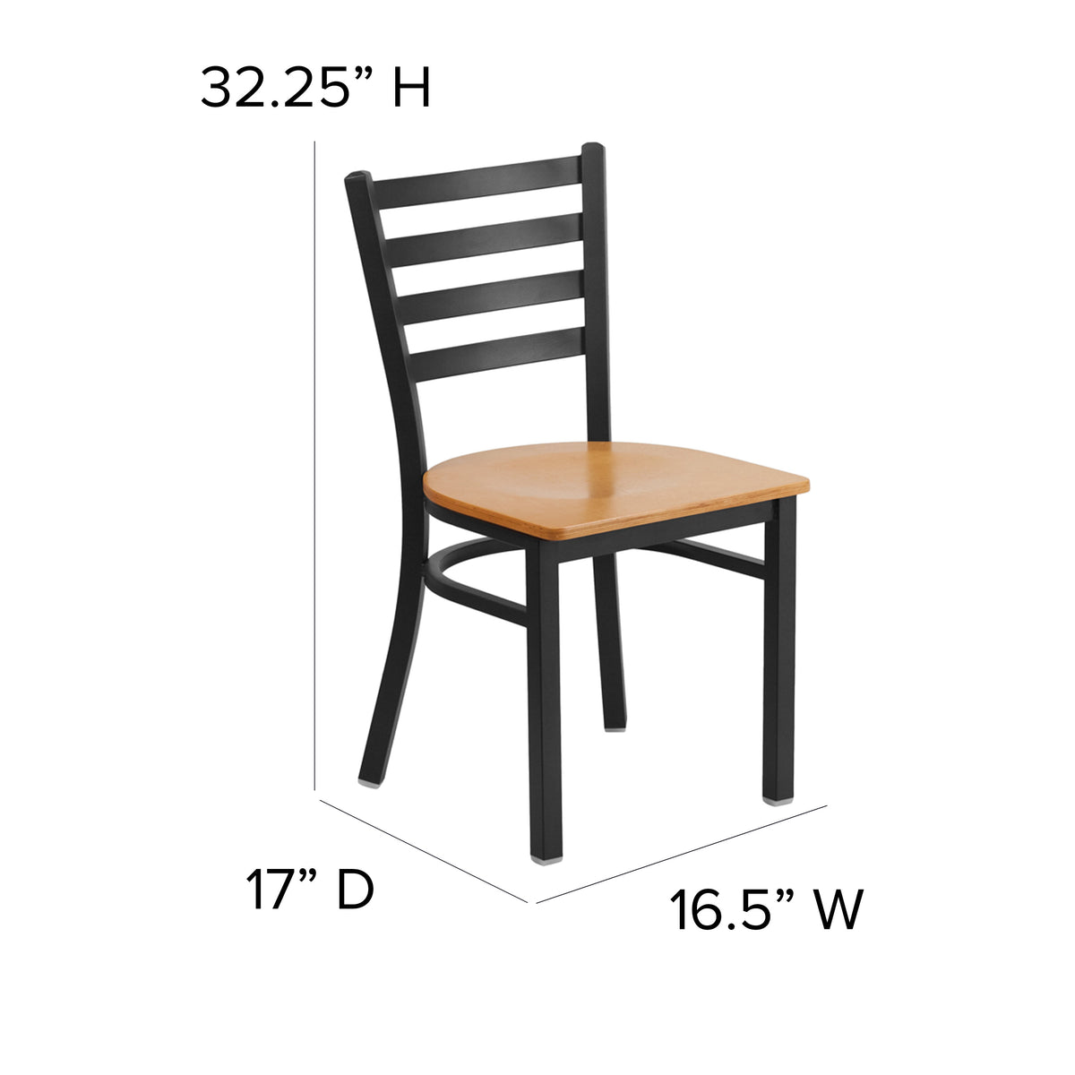 Ladder Back Metal Restaurant Chair - Image 4