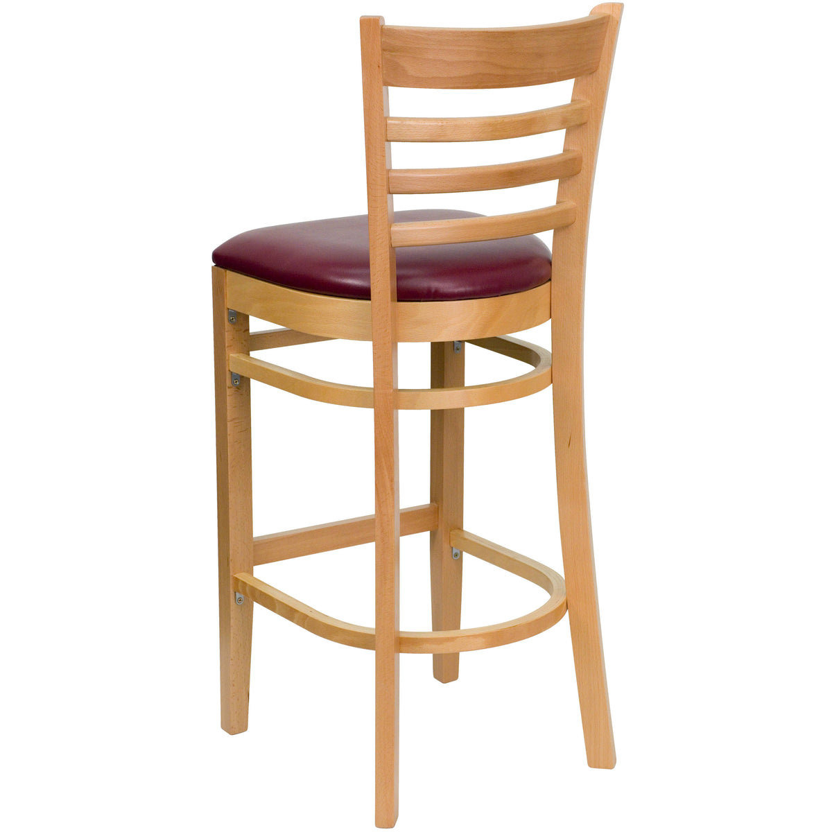 Ladder Back Wooden Restaurant Barstool - Image 3
