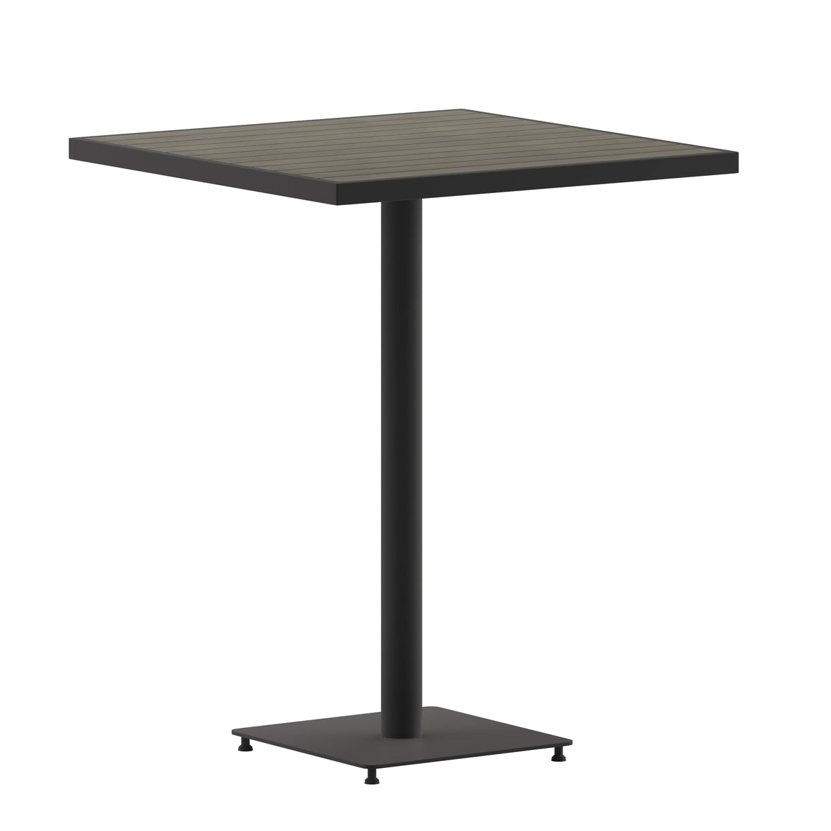Indoor/Outdoor 32" Square Bar Height Dining Table with Poly Slats