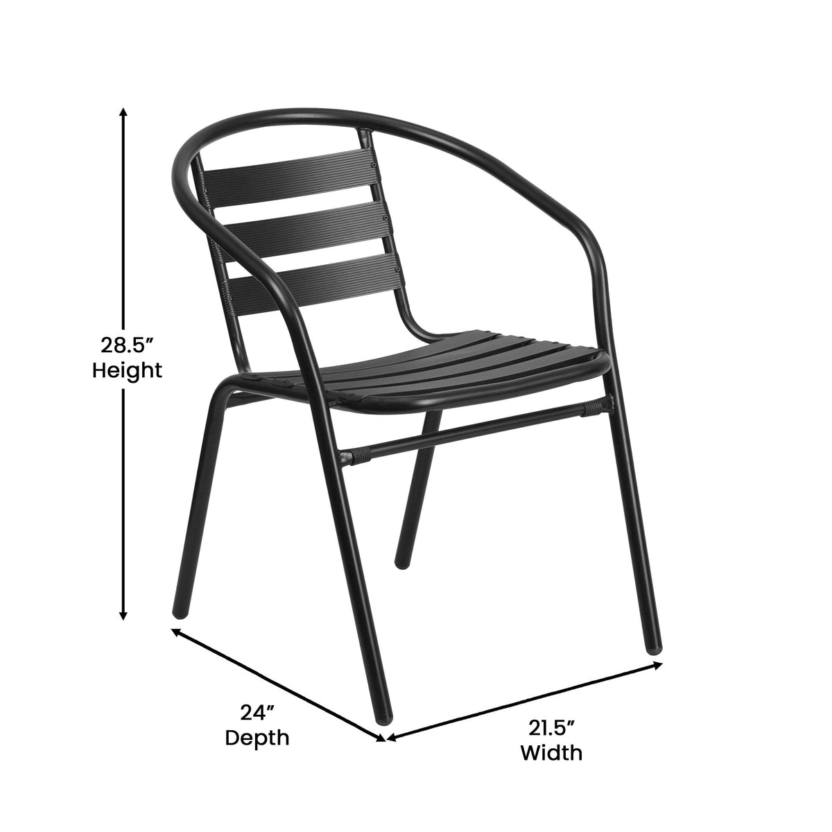 Commercial Patio Dining Set with Tempered Glass Top Table and 4 Chairs - Image 3