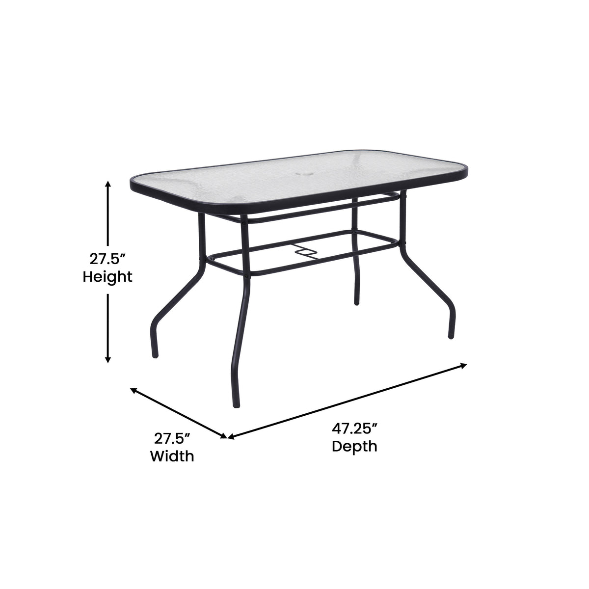 Commercial Patio Dining Set with Tempered Glass Top Table and 4 Chairs - Image 4