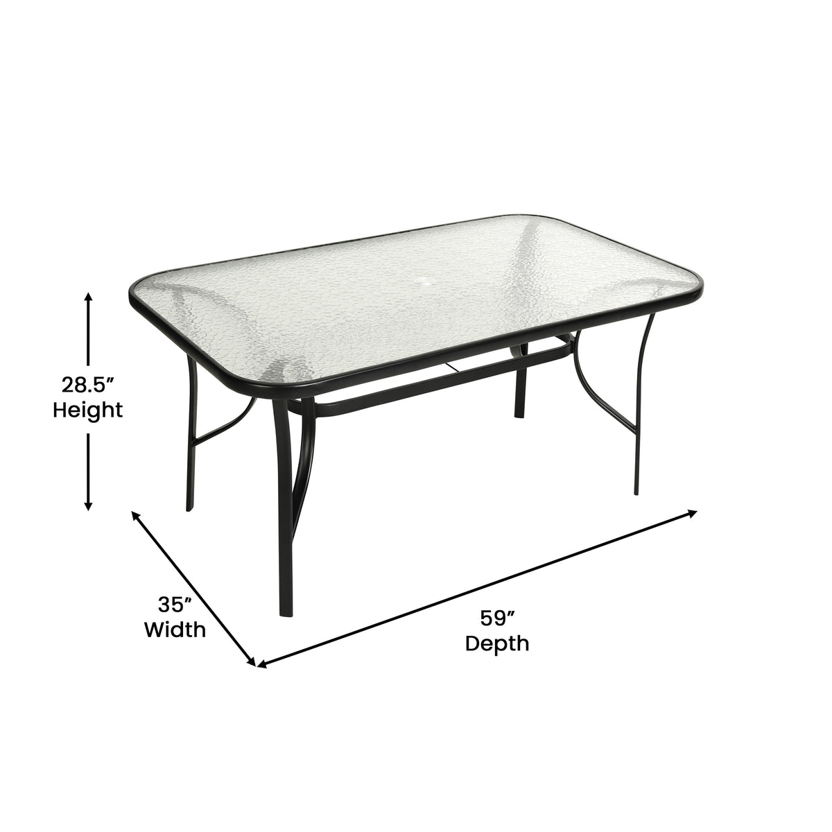 Commercial Patio Dining Set with Tempered Glass Top Table and 6 Chairs - Image 4