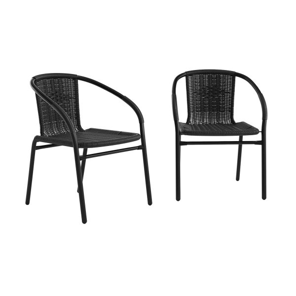 2 Pack Rattan Indoor-Outdoor Restaurant Stack Chair