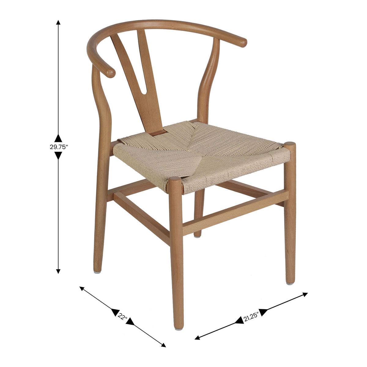 Commercial Y-Back Style Wood and Kraft Paper Stack Dining Chair - Image 4