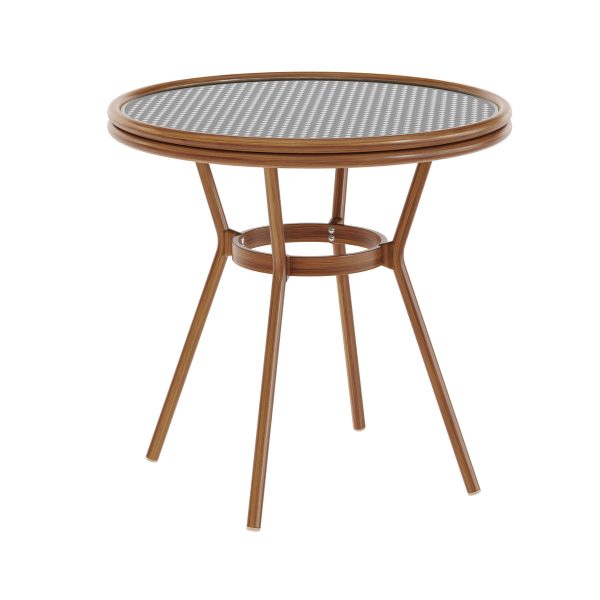 Indoor/Outdoor Commercial Glass Top Bistro Table