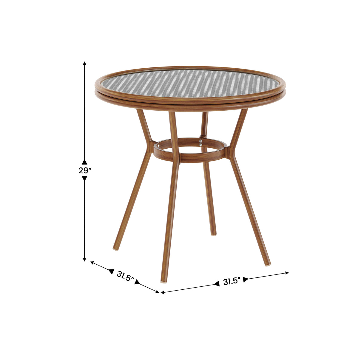 Indoor/Outdoor Commercial Glass Top Bistro Table - Image 4