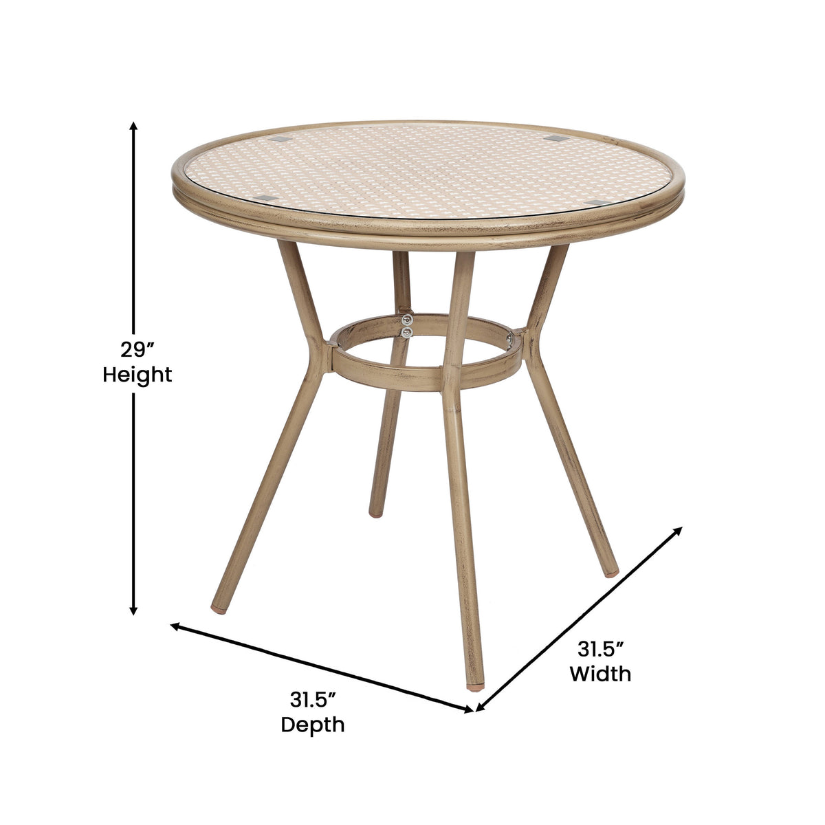 Indoor/Outdoor Commercial Bistro Set with Table and Two Chairs - Image 4