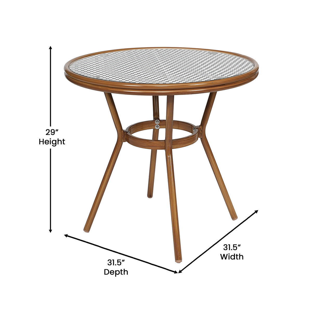 Indoor/Outdoor Commercial Bistro Set with Table and Two Chairs - Image 4