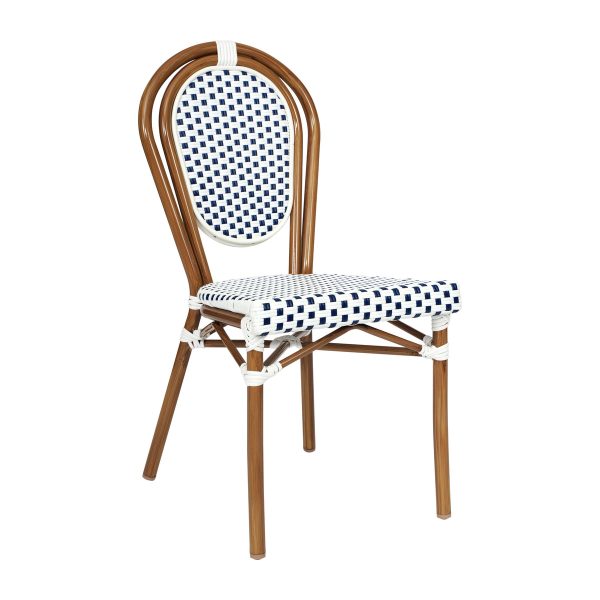 All-Weather Commercial Paris Chair with Black Metal Frame