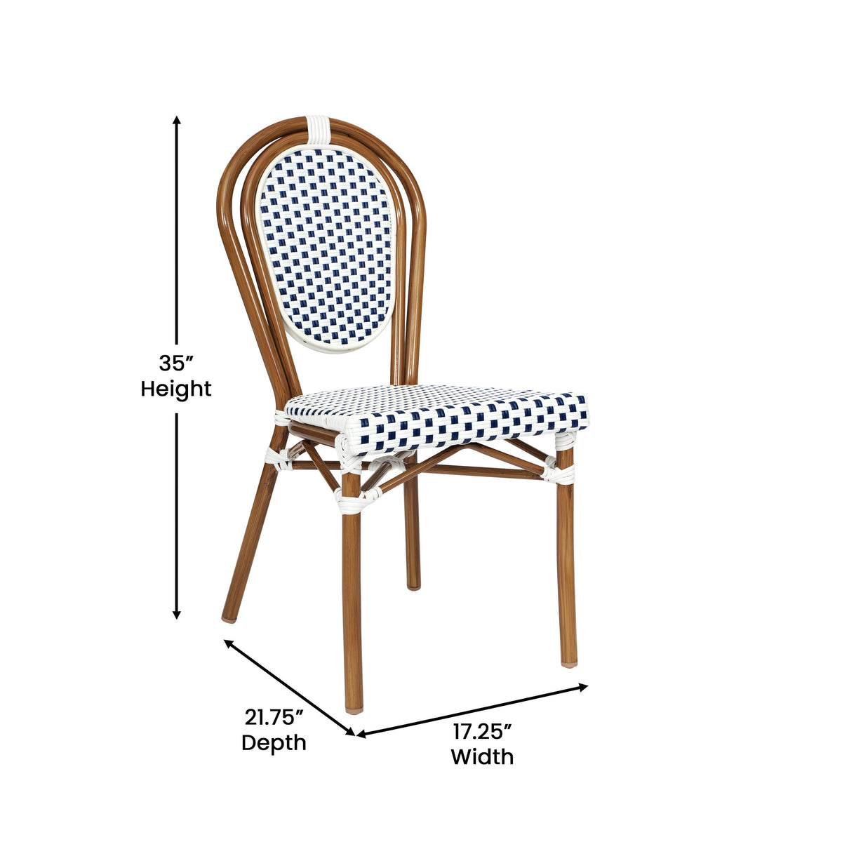 All-Weather Commercial Paris Chair with Black Metal Frame - Image 4