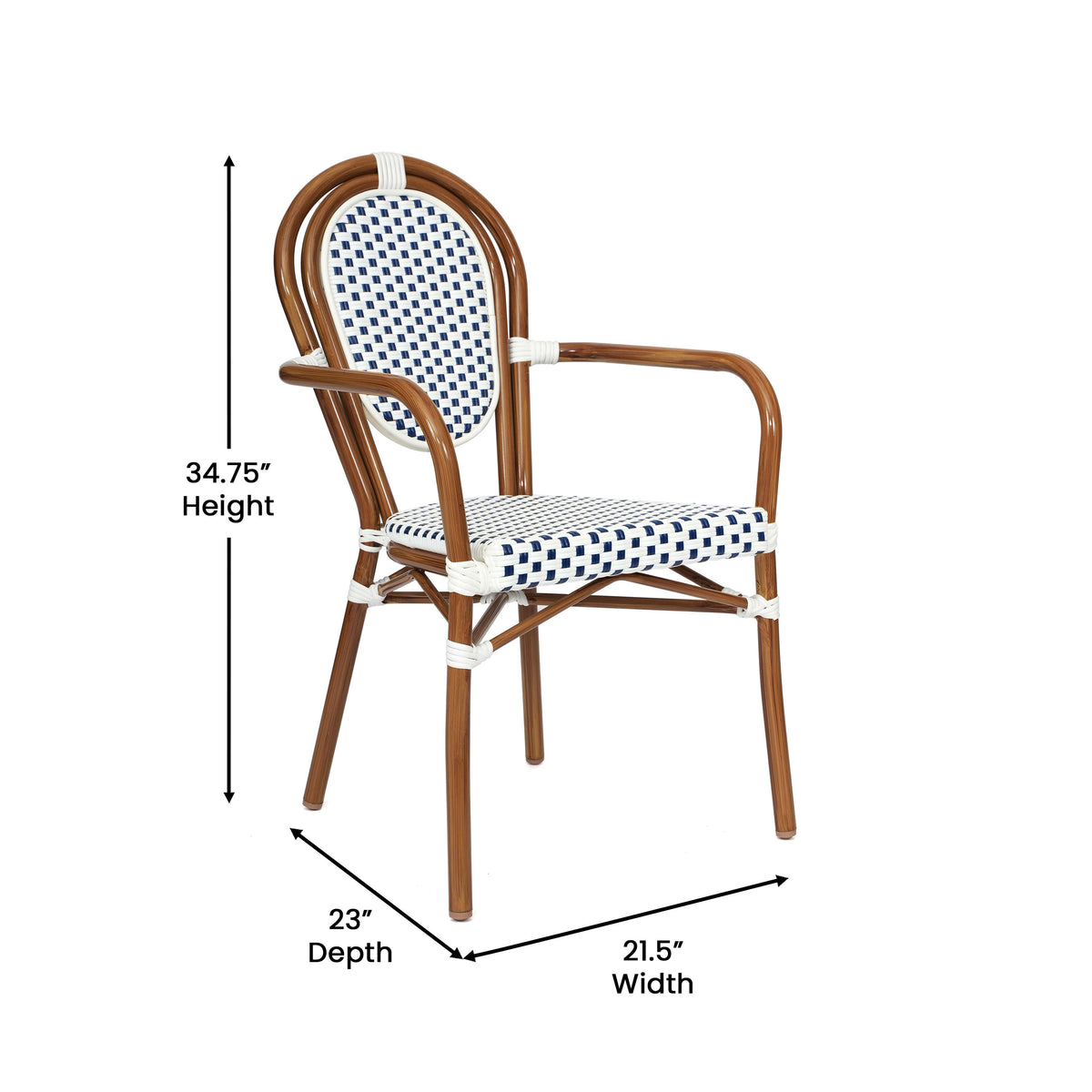 All-Weather Commercial Paris Chair with Metal Frame - Image 4