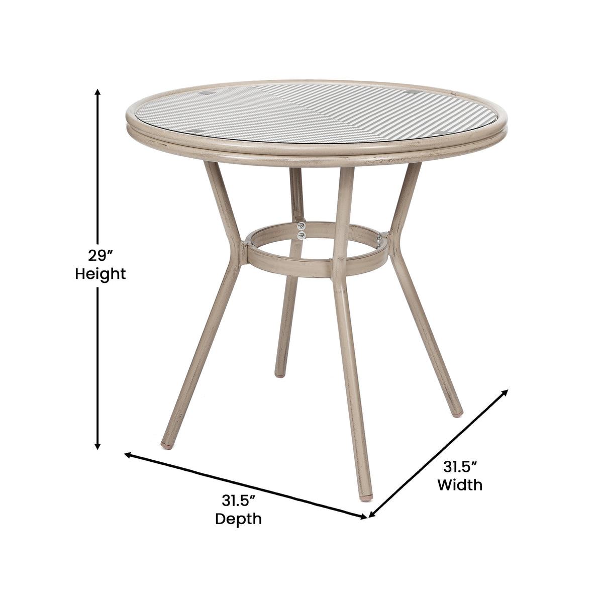 Indoor/Outdoor Commercial Glass Top Bistro Table - Image 4