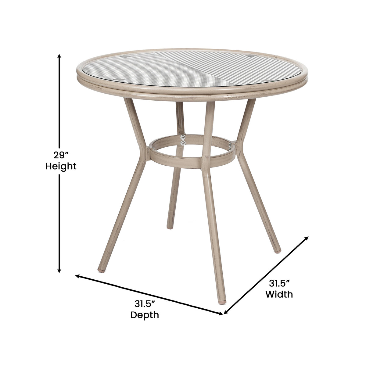 Indoor/Outdoor Commercial Bistro Set with Table and Two Chairs - Image 4