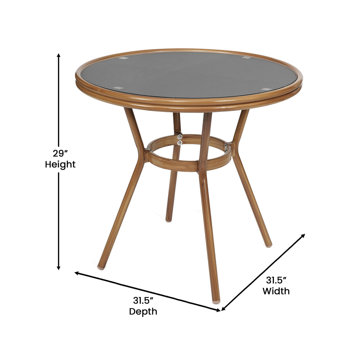 Indoor/Outdoor Commercial Bistro Set with Table and Four Chairs - Image 4