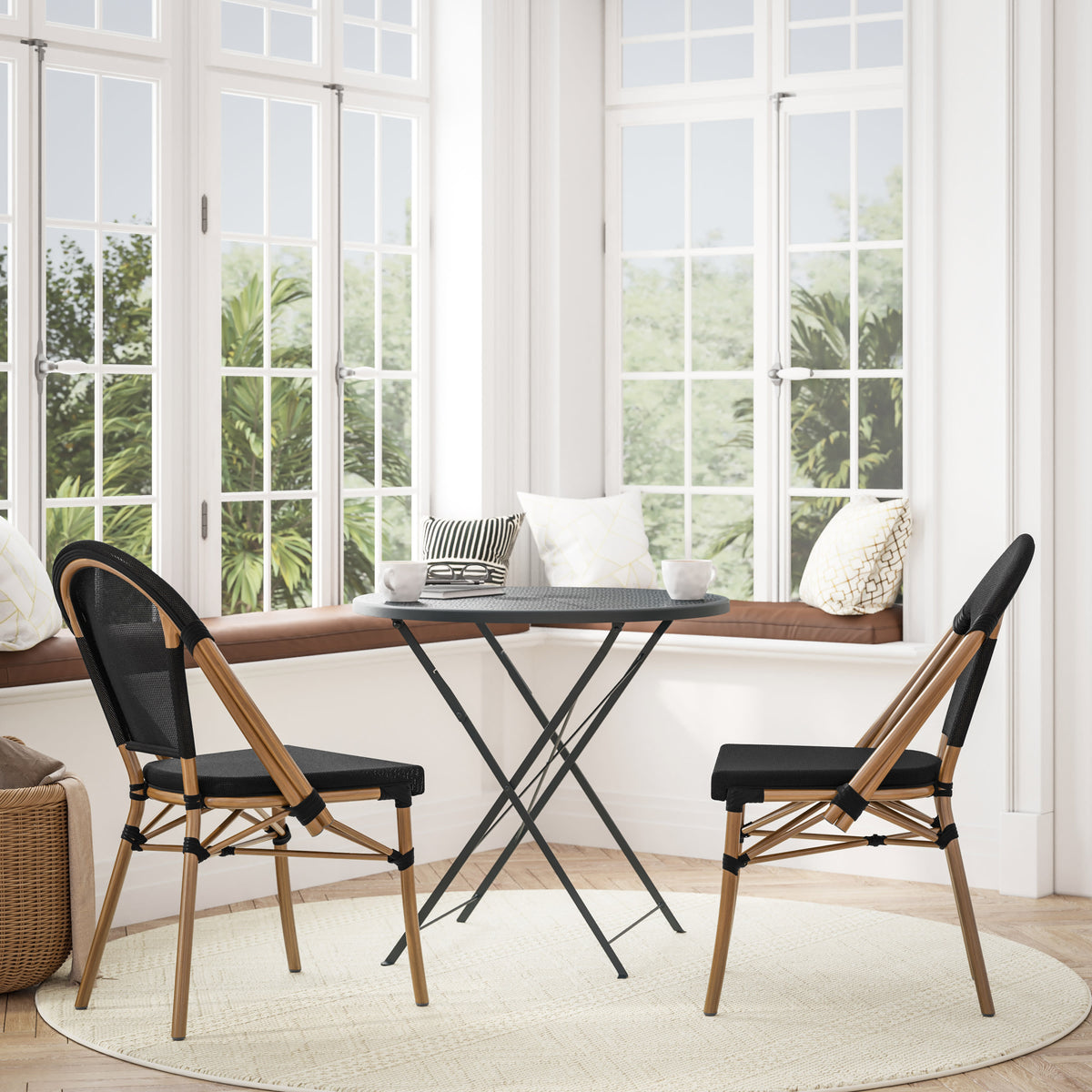All-Weather Commercial Paris Chair with Aluminum Frame - Image 2