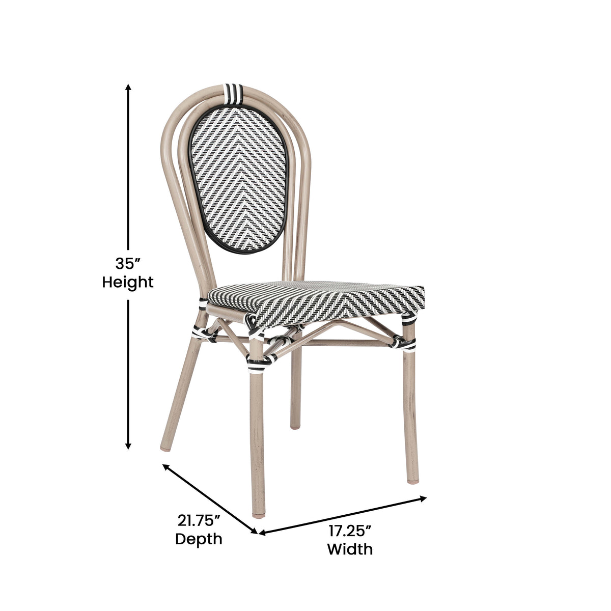 All-Weather Commercial Paris Chair with Metal Frame - Image 4